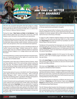 Bahamas Bowl 2017 Review/2018 Preview (PDF)