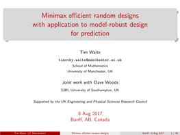 Minimax Efficient Random Designs with Application to Model-Robust Design