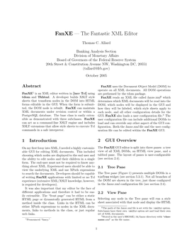 Fanxe — the Fantastic XML Editor