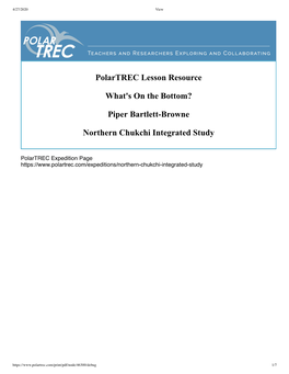 Polartrec Lesson Resource What's on the Bottom? Piper Bartlett