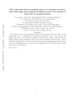 Arxiv:1905.05813V1 [Q-Fin.PR] 14 May 2019