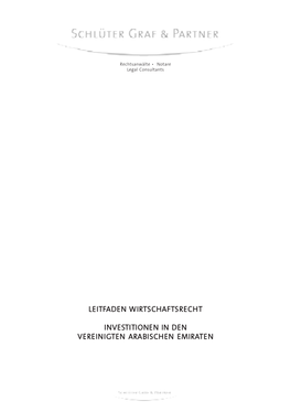 Leitfaden Wirtschaftsrecht Investitionen in Den