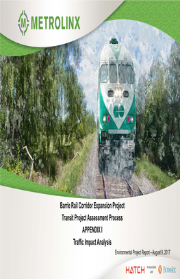 Barrie Rail Corridor Expansion Project Transit Project Assessment