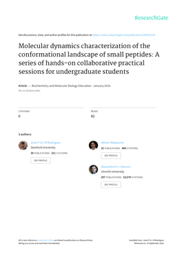 Molecular Dynamics Characterization of the Conformational Landscape Of