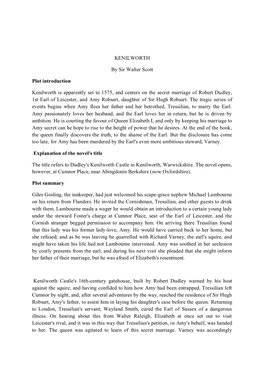 Kenilworth Plot Summary and Themes.Pdf