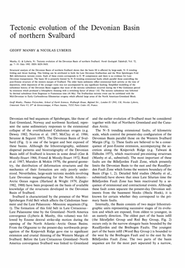 Tectonic Evolution of the Devonian Basin of Northern Svalbard