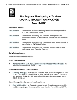 COUNCIL INFORMATION PACKAGE June 11, 2021