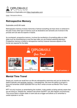 Retrospective Memory