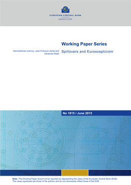 Working Paper Series Demosthenes Ioannou, Jean-François Jamet and Spillovers and Euroscepticism Johannes Kleibl