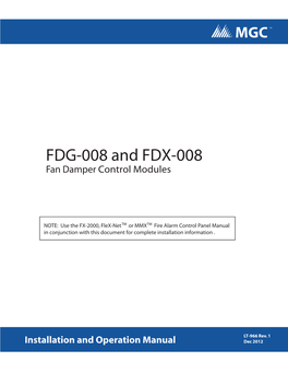 FDG-008 and FDX-008 Fan Damper Control Modules