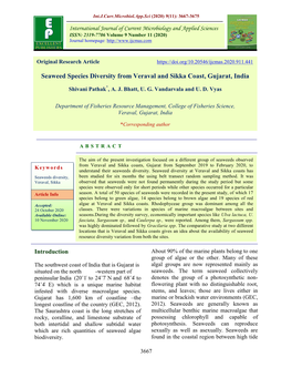 Seaweed Species Diversity from Veraval and Sikka Coast, Gujarat, India