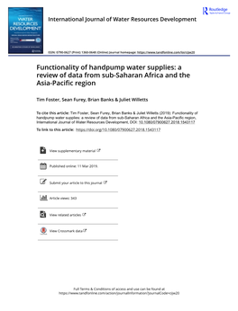 Functionality of Handpump Water Supplies: a Review of Data from Sub-Saharan Africa and the Asia-Pacific Region