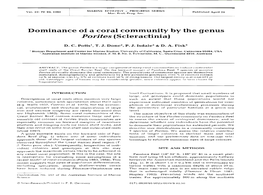 Dominance of a Coral Community by the Genus Porites (Scleractinia)