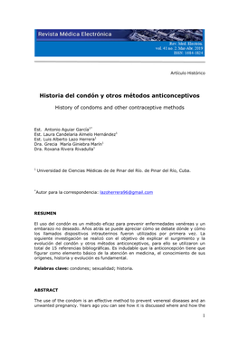 Historia Del Condón Y Otros Métodos Anticonceptivos