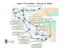 Linea 178 La Zubia - Altos De La Zubia Nuevas Paradas - Línea 178