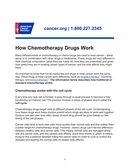 How Chemotherapy Drugs Work