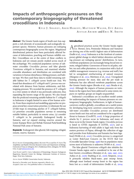 Impacts of Anthropogenic Pressures on the Contemporary Biogeography of Threatened Crocodilians in Indonesia