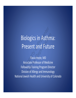 Biologics in Asthma