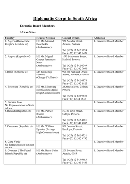 Diplomatic Missions