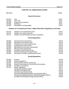 Zoning Regulations