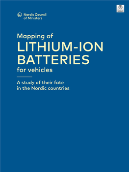 Mapping of LITHIUM-ION BATTERIES for Vehicles
