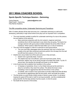 2011 Wiaa Coaches School