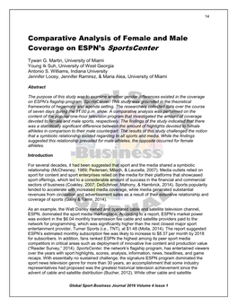 Comparative Analysis of Female and Male Coverage on ESPN's