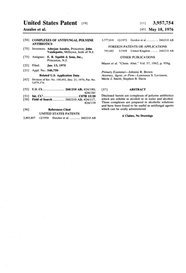 United States Patent 19 [11] 3,957,754 Aszalos Et Al