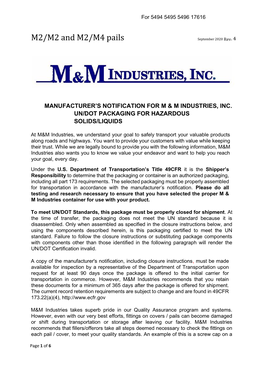 M2/M2 and M2/M4 Pails September 2020 Rev