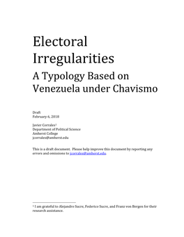 Irregularities in the Venezuelan Elections During