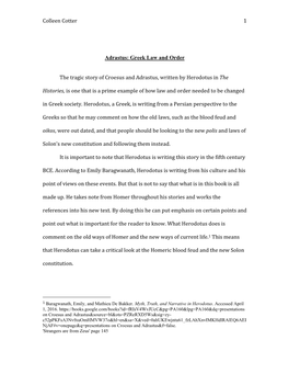Adrastus: Greek Law and Order