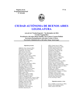 Ciudad Autónoma De Buenos Aires Legislatura