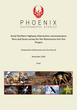 Great Northern Highway Intersection Reconnaissance Flora and Fauna Survey for the Wonmunna Iron Ore Project Prepared for Wonmunna Iron Ore Pty Ltd