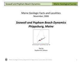 Seawall and Popham Beach Dynamics, Phippsburg