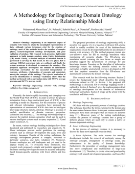 A Methodology for Engineering Domain Ontology Using Entity Relationship Model