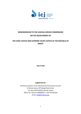 ICJ Kenya Memorandum