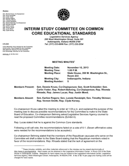 Interim Study Committee on Common Core Educational