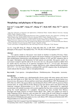 Morphology and Phylogeny of Mycopepon