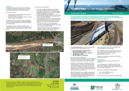 TOOWOOMBA SECOND RANGE CROSSING Scheduled Activities for the Eastern Interchange