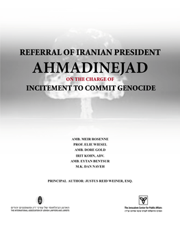 Referral of Iranian President Ahmadinejad on the Charge of Incitement to Commit Genocide