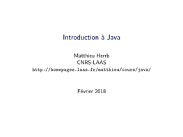 Introduction Ã€ Java