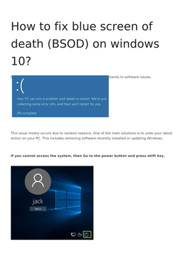 How to Fix Blue Screen of Death (BSOD) on Windows 10?