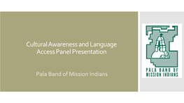 12 Pala Tribe Cultural Awareness and Language Access Panel