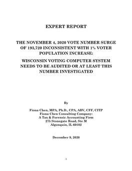 Fiona Chen's Wisconsin Expert Report