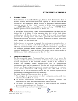 Executive Summary Through Upgradation and Optimization of Parameters