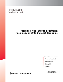 Hitachi Copy-On-Write Snapshot User Guide