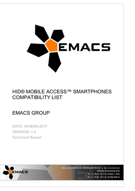 Hid® Mobile Access™ Smartphones Compatibility List