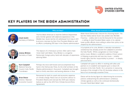 Key Players in the Biden Administration