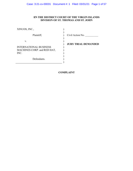Case: 3:21-Cv-00031 Document #: 1 Filed: 03/31/21 Page 1 of 57