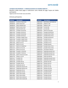 18 MESES SIN INTERESES + 3 MENSUALIDADES DE AHORRO DIRECTO Beneficio Visible Hasta Pagos Al Seleccionar Como Método De Pago Tarjeta De Crédito Participante